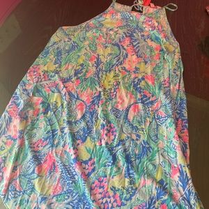 Mermaid print swing dress
